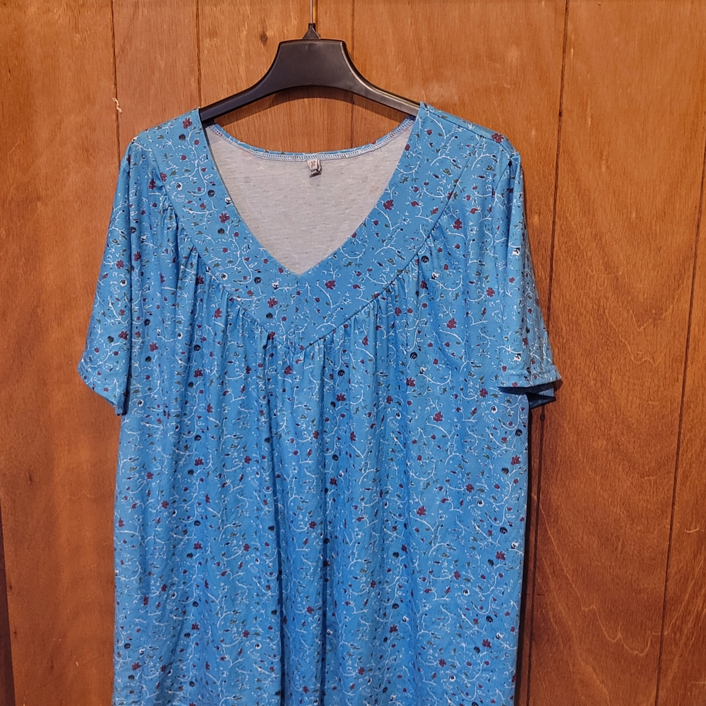 MISSLOOK Blue Floral Blouse